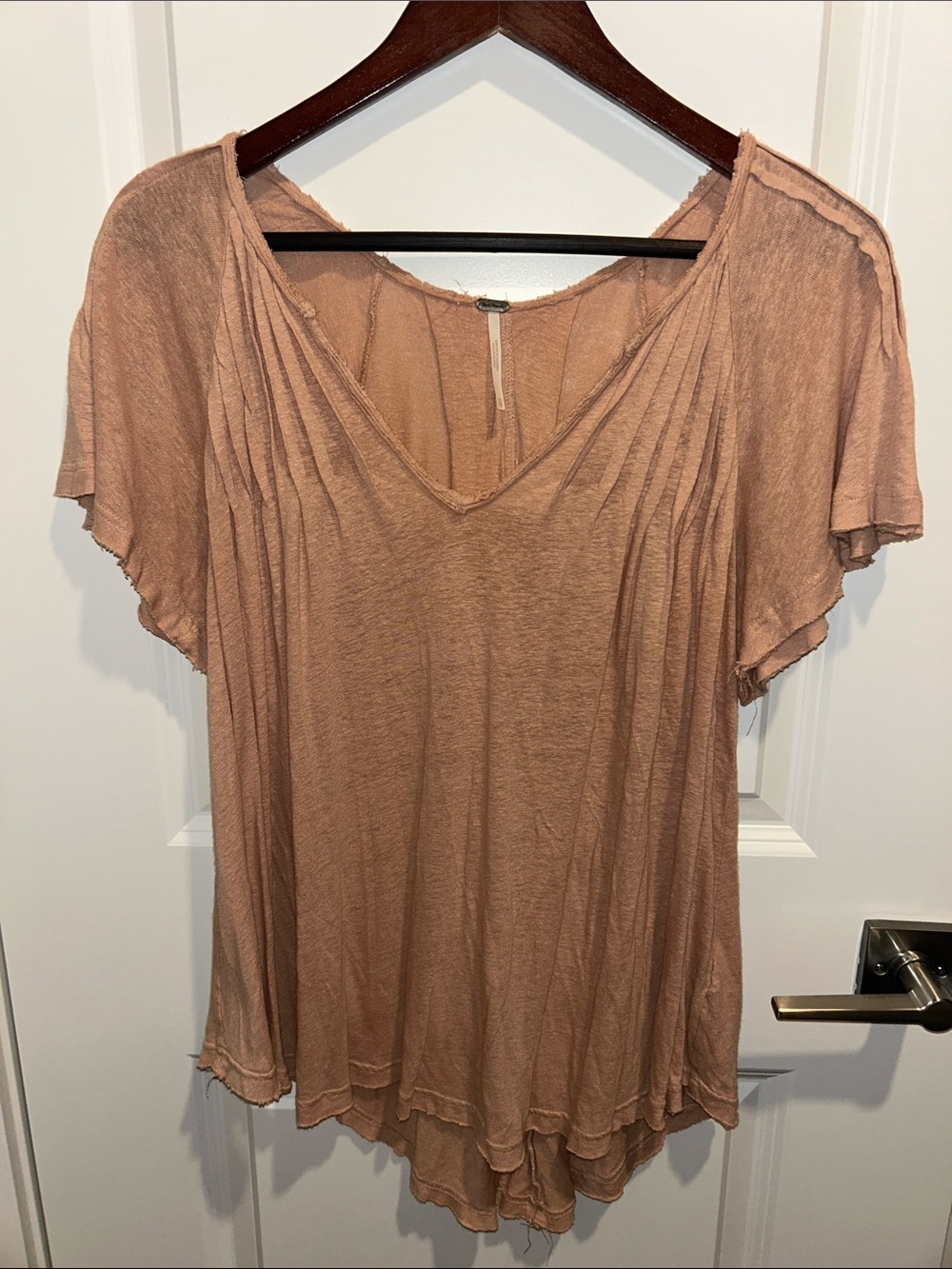 Free People V-Neck Size XS Tunic Top in Dusty Rose